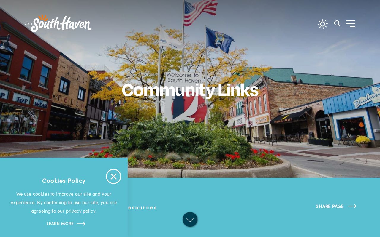 South Haven city links page used for warrant and police contact information